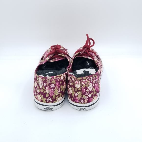 VANS Womens Authentic Classic Canvas Sneakers Size 8.5 Red - Picture 4 of 8